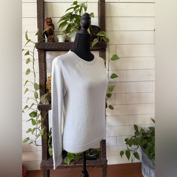 Banana Republic Light Pale Blue Long Sleeve 100% Merino Wool Sweater - Picture 6 of 17